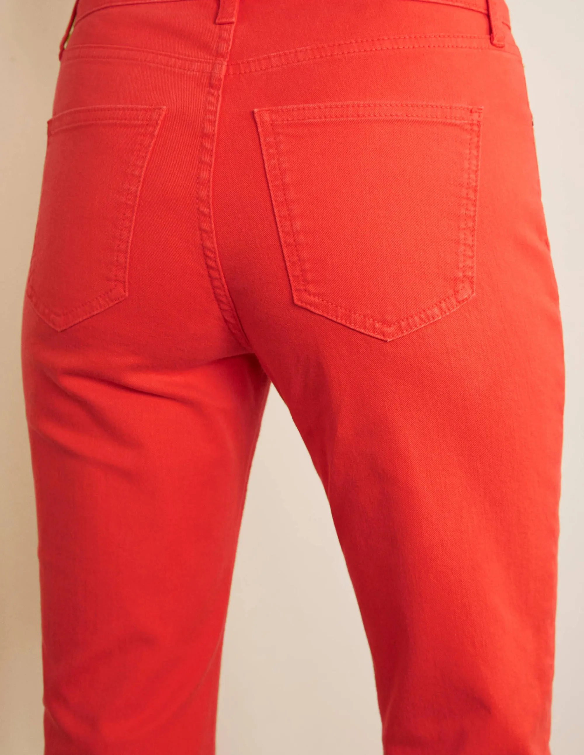Slim Straight Ankle Skimmers-Cherry Red