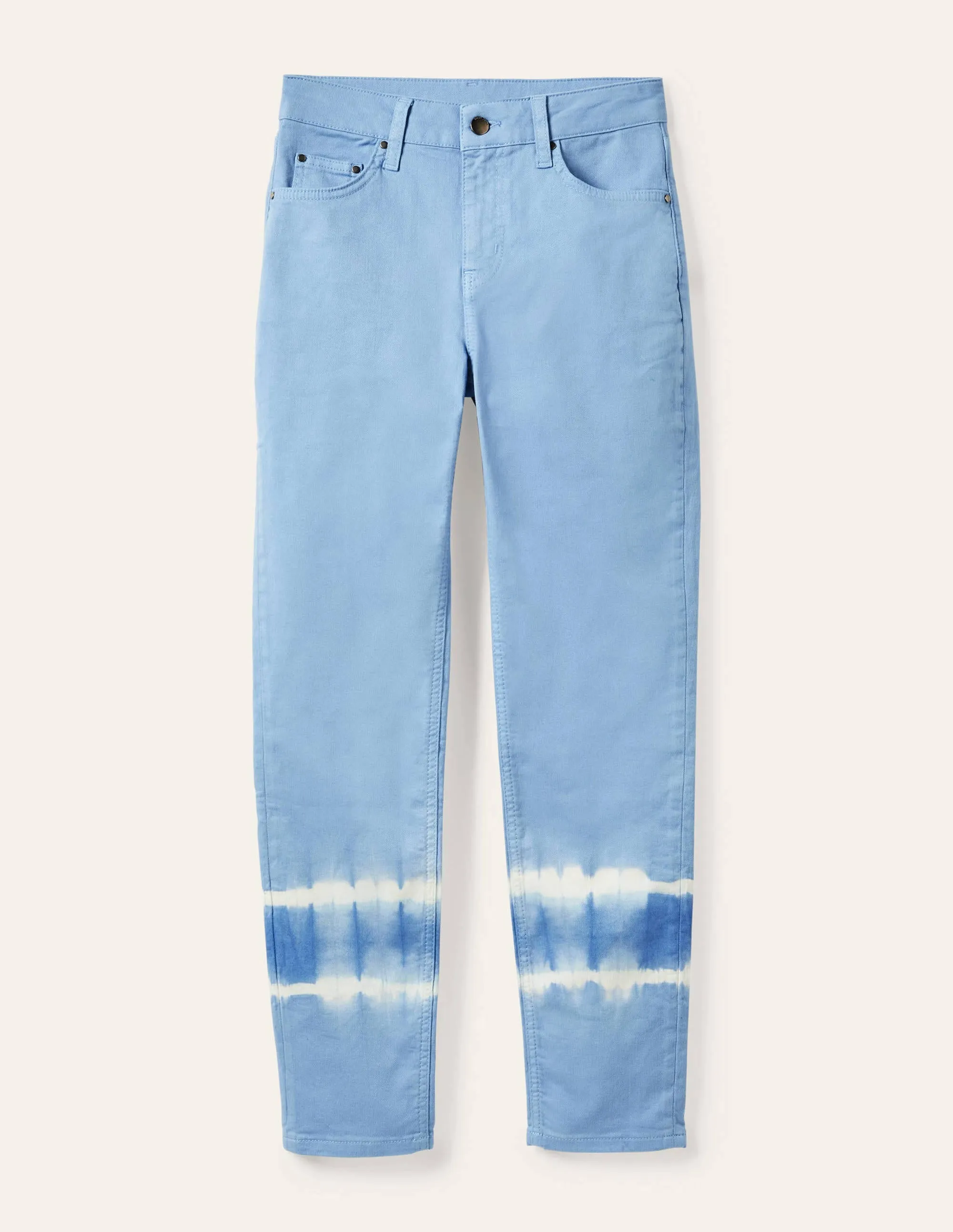 Slim Straight Ankle Skimmers-Dusty Blue Tie Dye