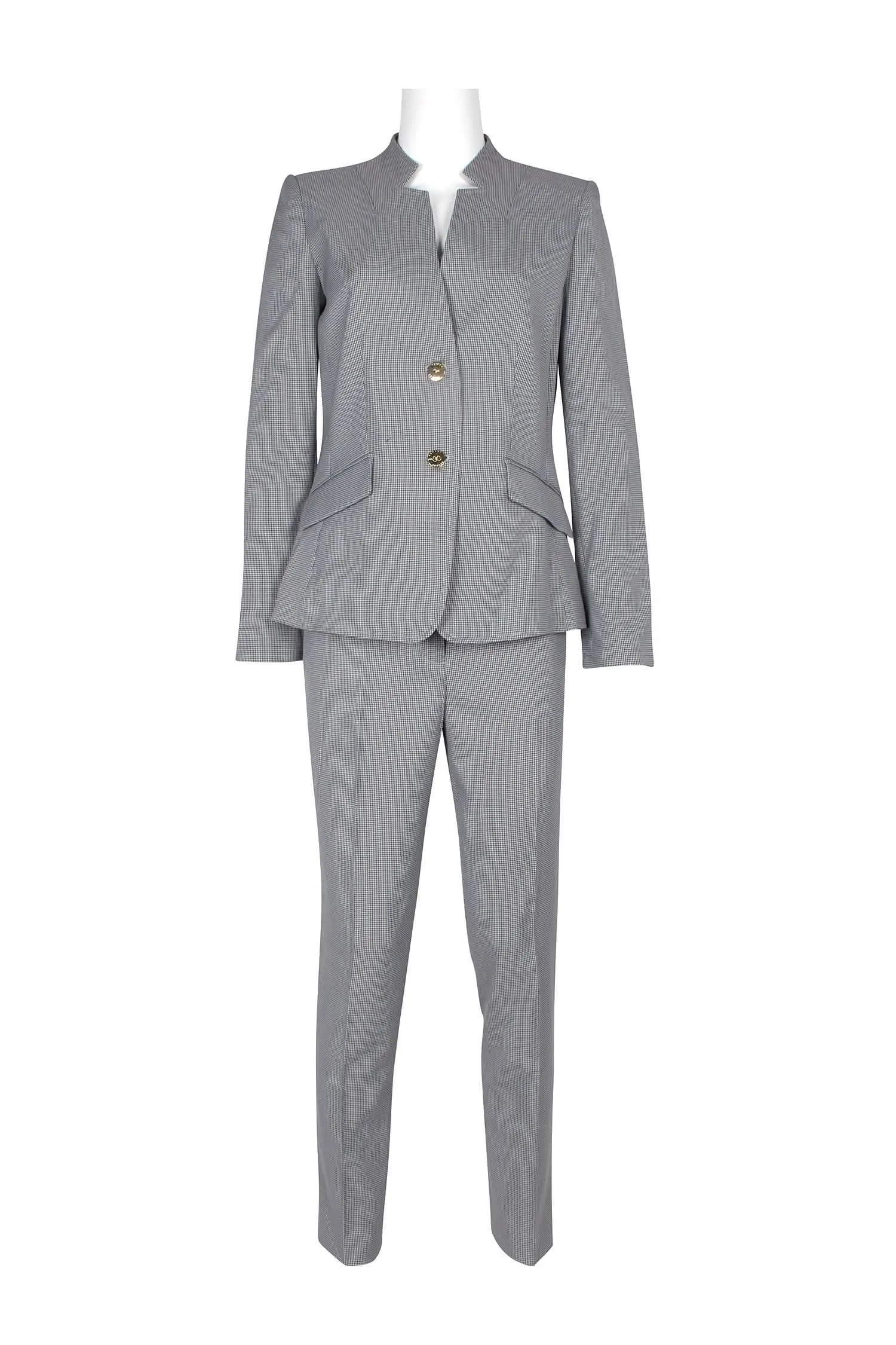 Sophisticated High Neck Two-Piece Suit with Long Sleeves by Tahari ASL