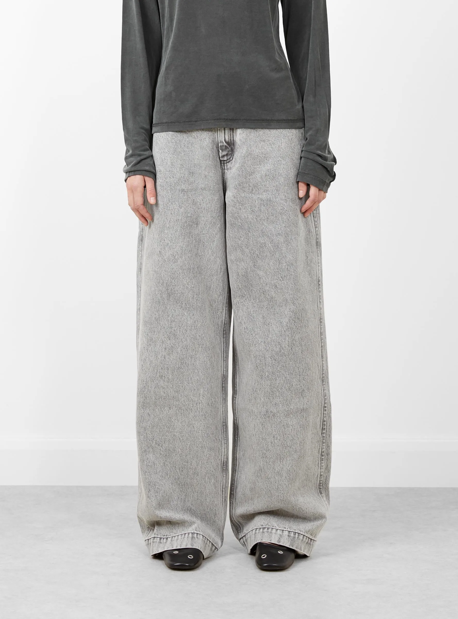 Straight Cut Jeans Light Grey