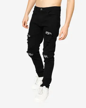 Texas Ripped Black Bandana Jeans
