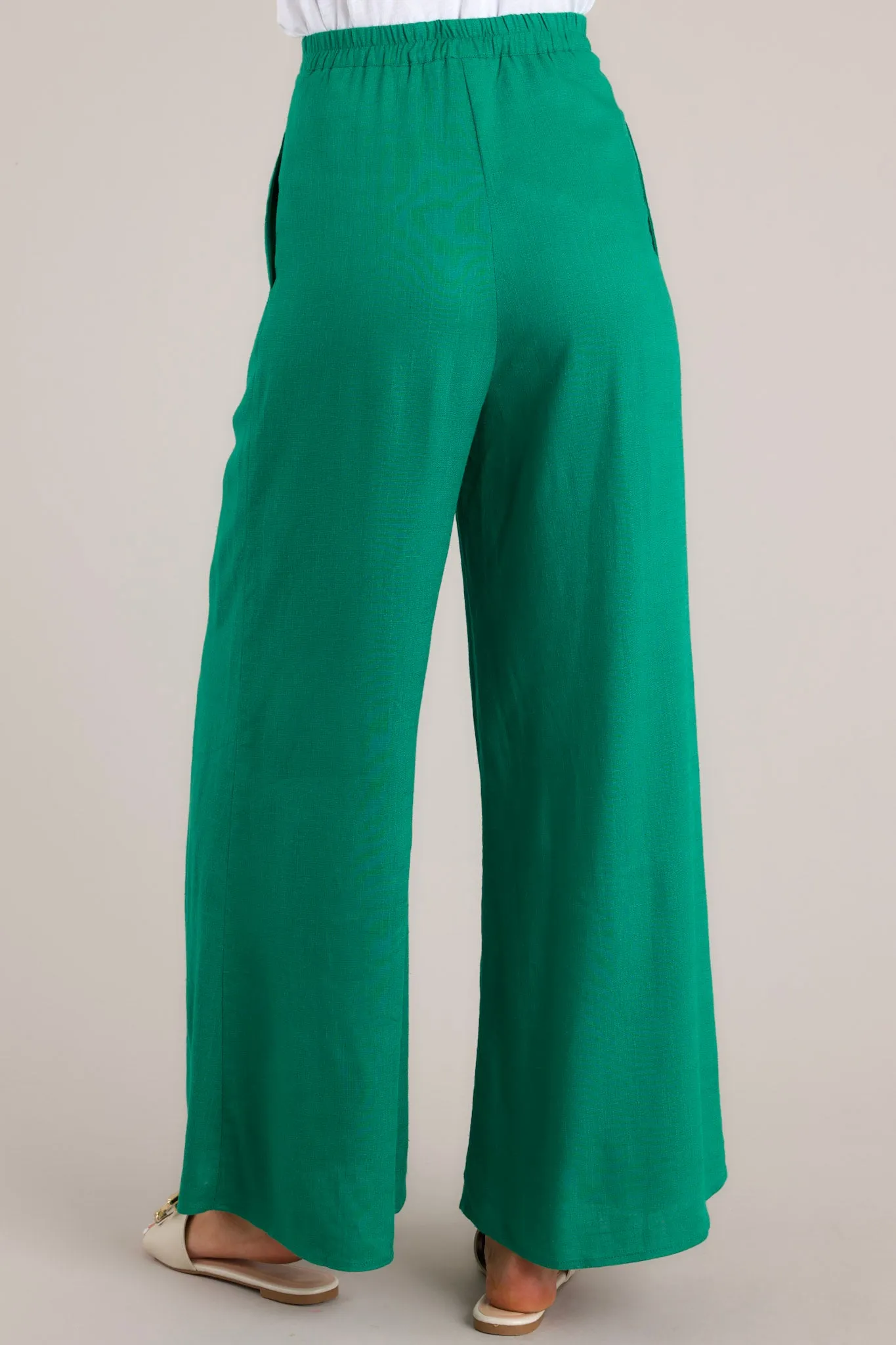 This Life Kelly Green Linen Blend Pants