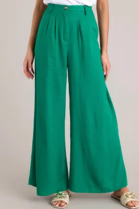 This Life Kelly Green Linen Blend Pants