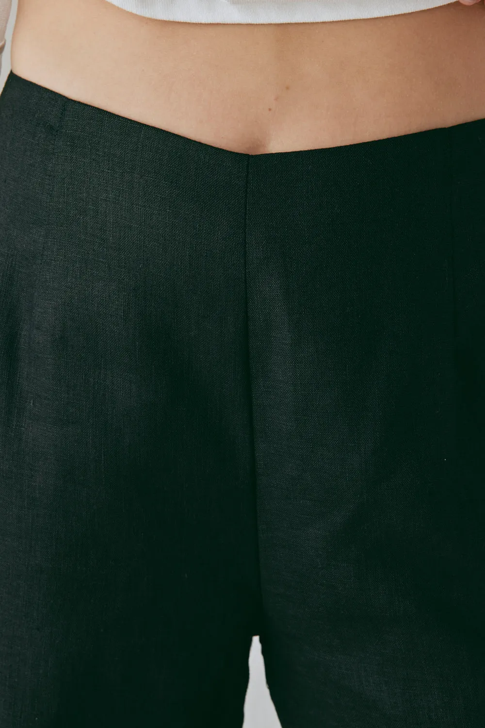 Tia Linen Pants Black