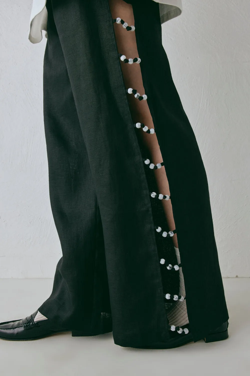 Tia Linen Pants Black