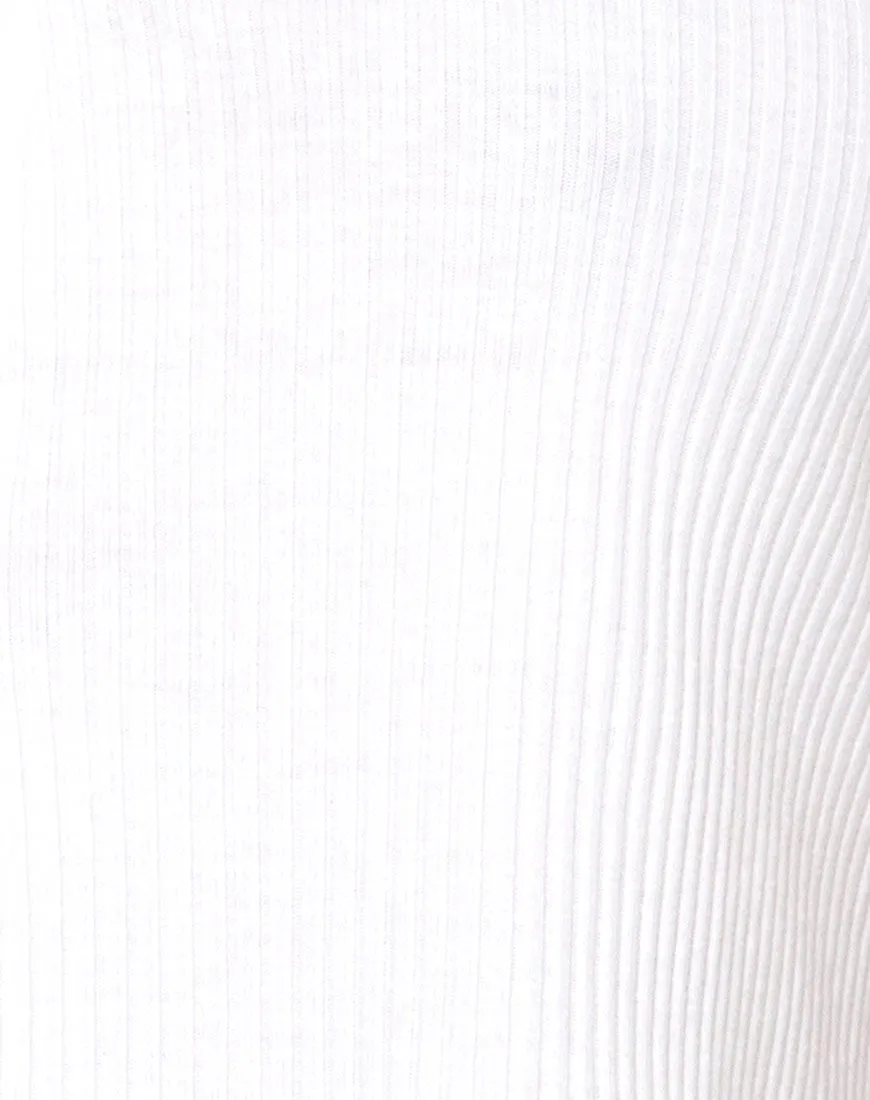 Tiery Crop Top in Rib Ivory