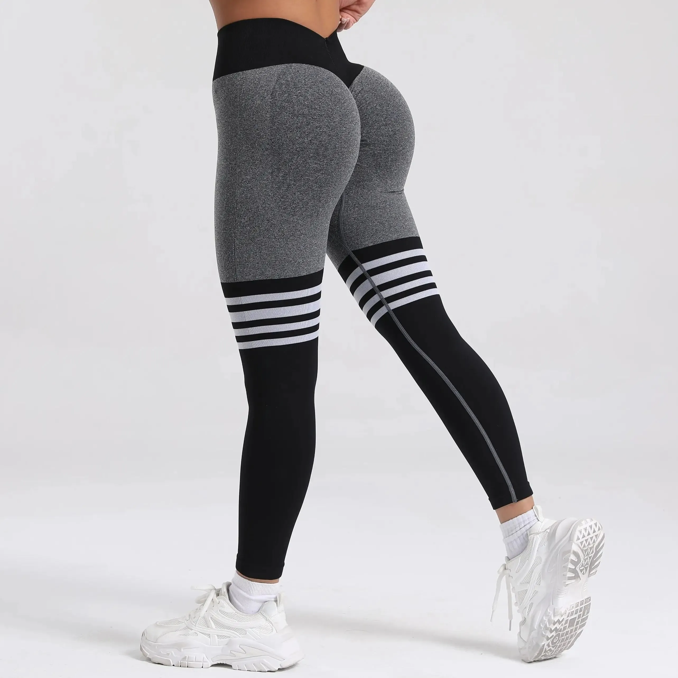 Women V Back Line Leggings Butt Lifting Yoga Pants S-XL