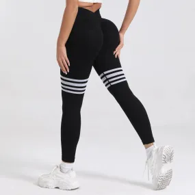 Women V Back Line Leggings Butt Lifting Yoga Pants S-XL
