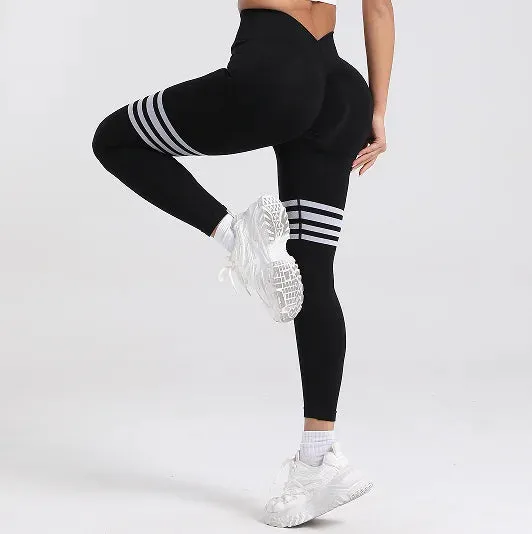 Women V Back Line Leggings Butt Lifting Yoga Pants S-XL