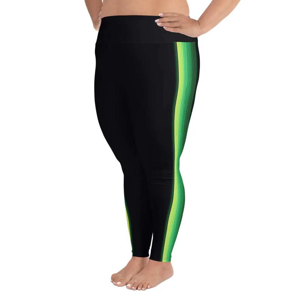 Zarape Green and Lime - All-Over Print Plus Size Leggings