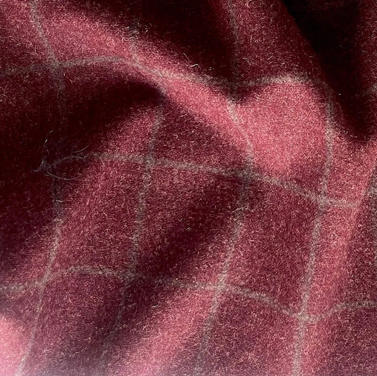 Zegna Brick & Mushroom Windowpane Check Wool/Cashmere Jacketing (Made in Italy)